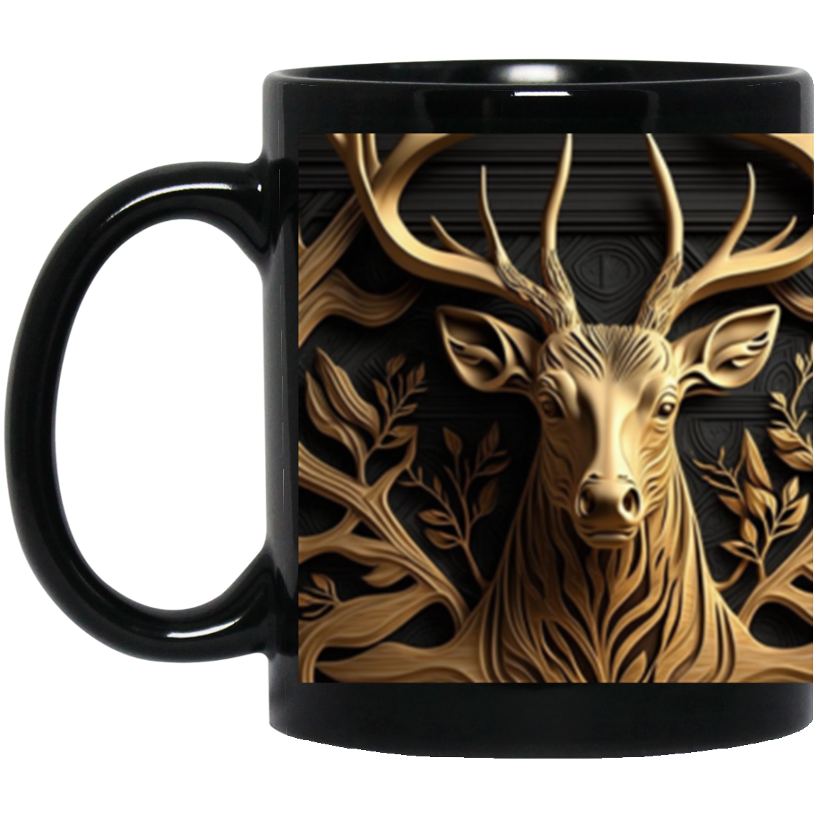 Deer  11oz Black Mug