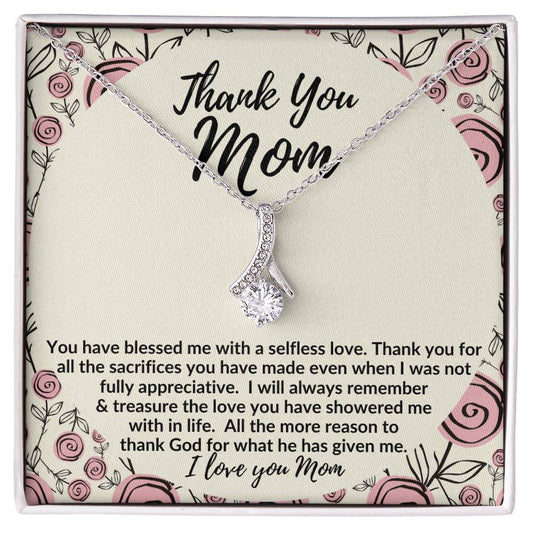 Thank You Mom: Alluring Beauty Necklace.  A Perfect Gift for Mother's Day, Birthdays, and Any Special Occasion.