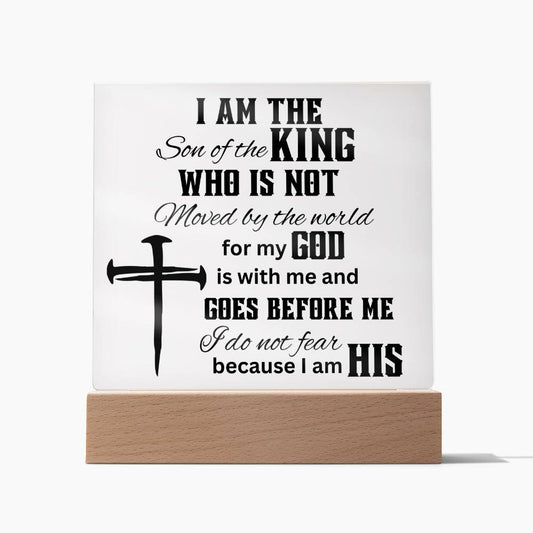 I am the Son of the King Acrylic Night Light