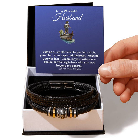 To My Wonderful Husband / As  a lure attracts / Fishing Themed | Love You Forever Bracelet/ A perfect gift for the fisherman in your life.