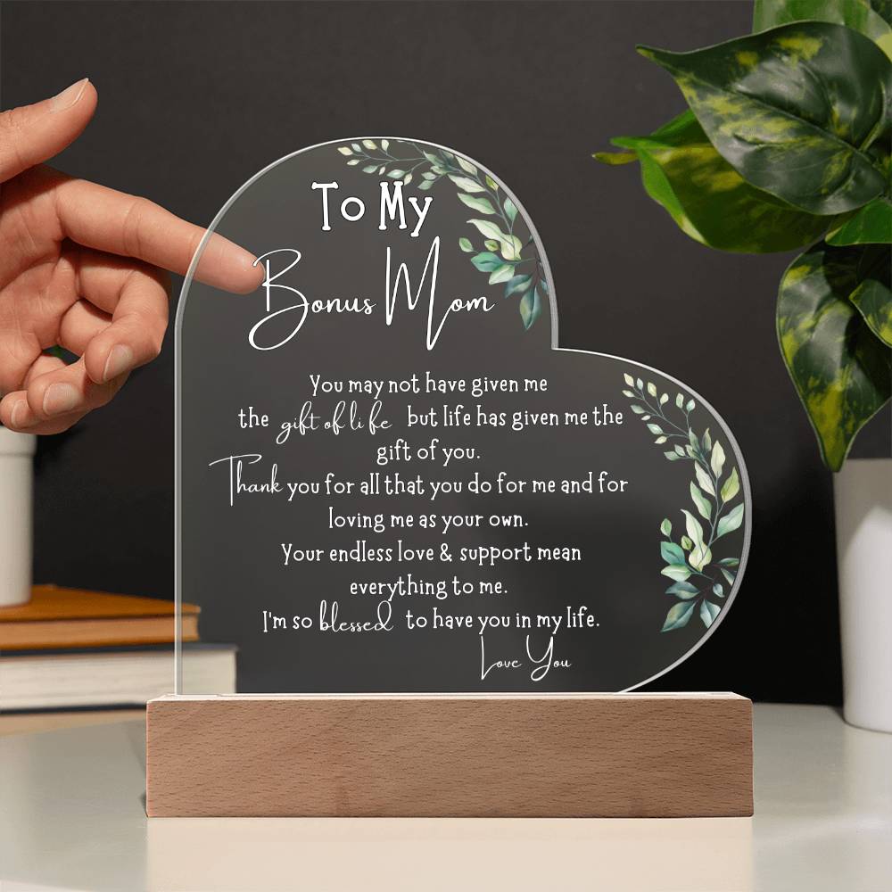 To My Bonus Mom| Floral | Perfect for Birthday, Mother's Day, Christmas or anytime you want to say I love you