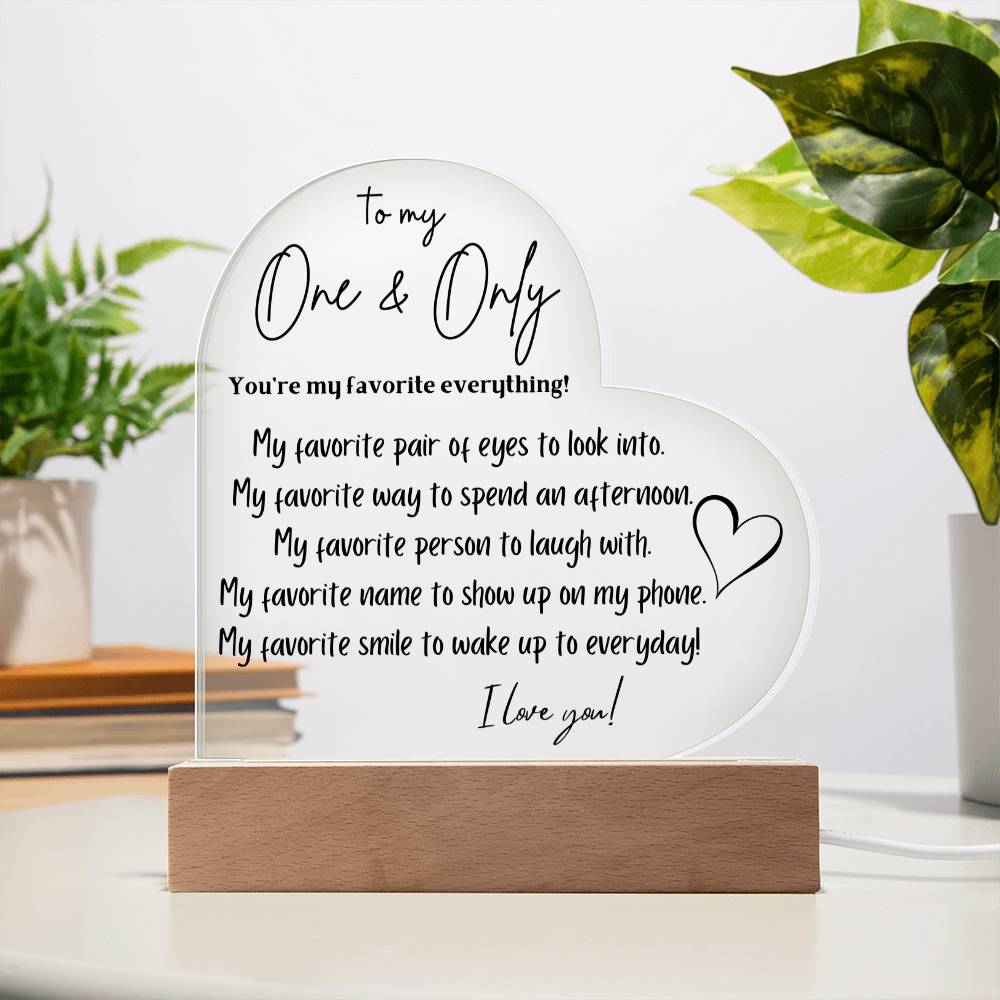 To My One & Only | Great Gift for Anniversary, Birthday, Christmas or Anytime you want to let her know how much you care.