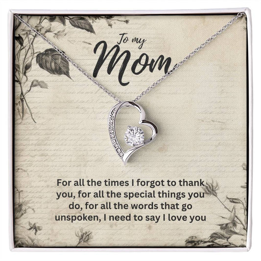 To My Mom Forever Love Necklace: A Perfect Gift for Birthday's, Mother's Day, or Any Special Occasion