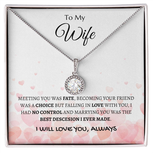To my Wife / Meeting you was fate | Eternal Hope Necklace | This is a sweet gift for any occasion, Birthday, Anniversary, Christmas , or just to say I love you