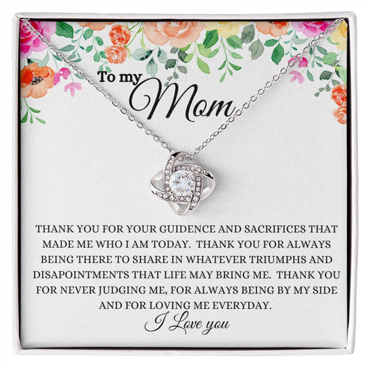 To My Mom Love Knot Necklace with Spring Flower Design: It's not just for your Birthday or Mother's day but for any day you want to feel special