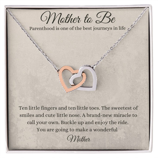 Mother to Be | Ten Little Fingers | Interlocking Hearts | Help Her Celebrate Her Journey To Motherhood With this Stunning Necklace and Heart Felt Message