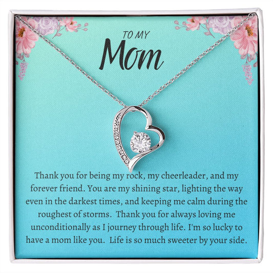 To my Mom Forever Love, Thank you for being my rock is a heartfelt gift for her Birthday, Mother's Day, or any special Day