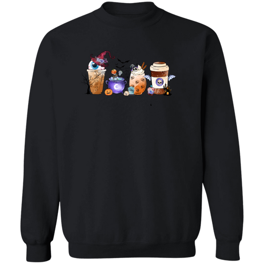 Halloween Coffee  Crewneck Pullover Sweatshirt