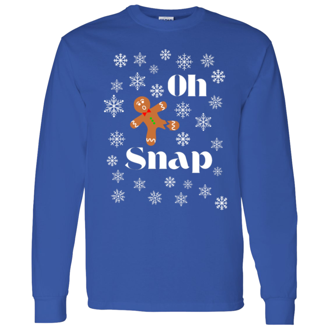 Oh Snap Gingerbreadman Long Sleeve Tshirt