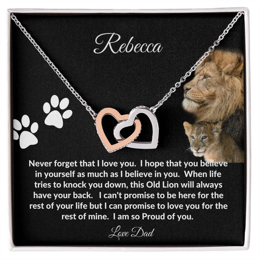 To my daughter | Lion | Interlock Hearts | Personalized