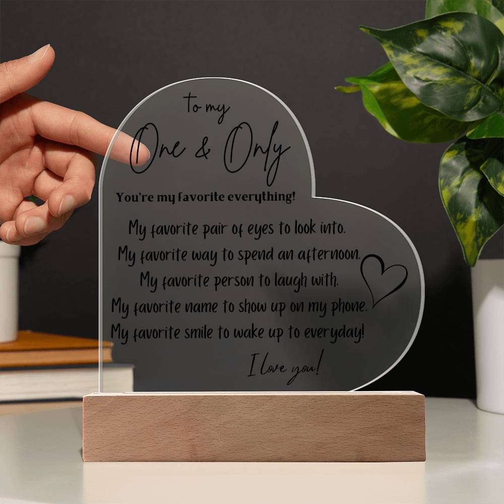 To My One & Only | Great Gift for Anniversary, Birthday, Christmas or Anytime you want to let her know how much you care.