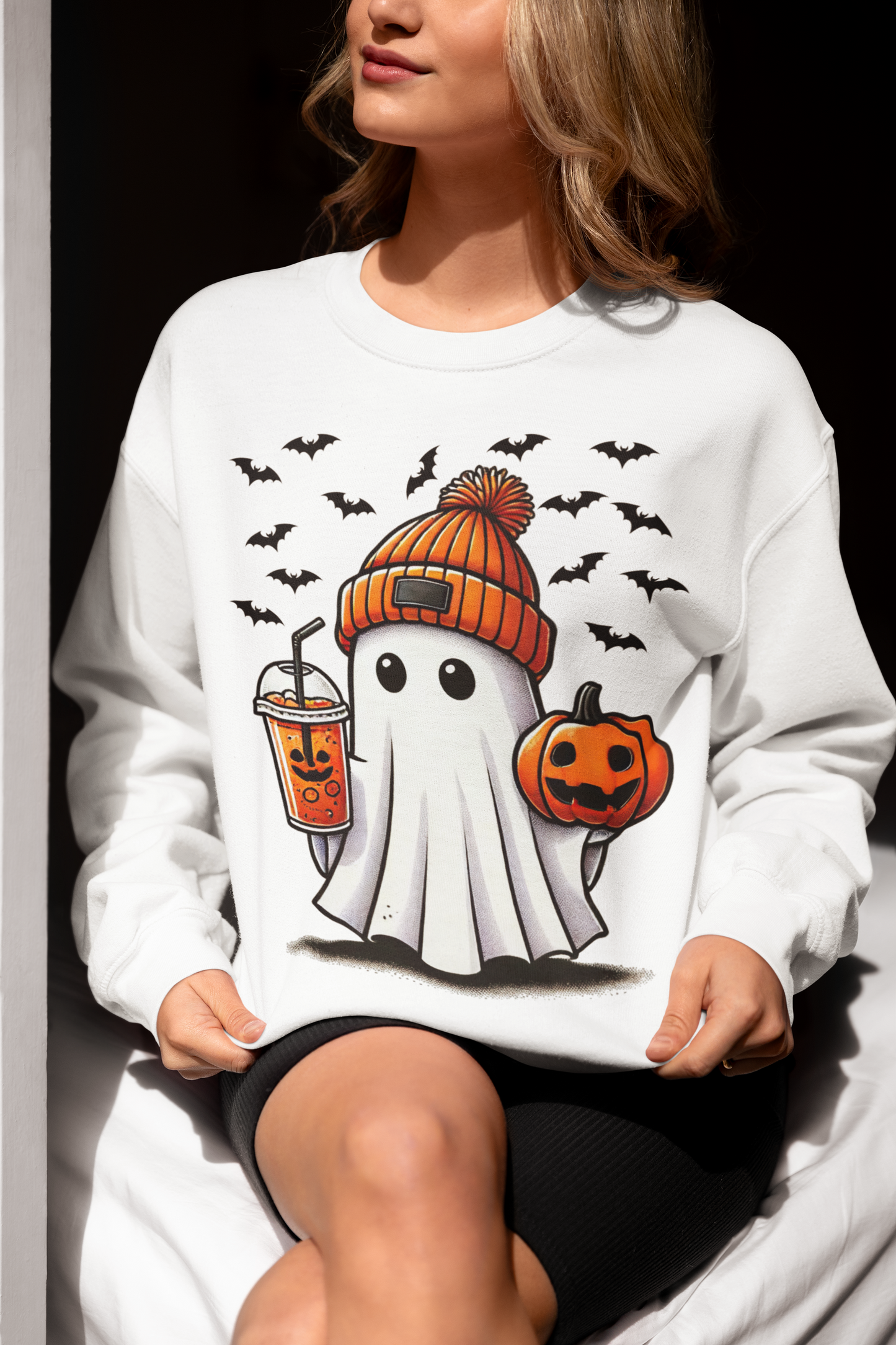 Ghost Coffee  Crewneck Pullover Sweatshirt